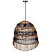 Lampada Da Soffitto In Rattan Marrone D56x55,5h Cm - Foto miniatura 1