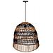 Lampada Da Soffitto In Rattan Marrone D56x55,5h Cm - Foto miniatura 2