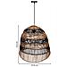 Lampada Da Soffitto In Rattan Marrone D56x55,5h Cm - Foto miniatura 3