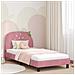 Struttura letto bambini con testata Rosa 80 x 200 cm Velluto - Foto miniatura 2