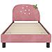 Struttura letto bambini con testata Rosa 80 x 200 cm Velluto - Foto miniatura 5