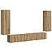Set di Mobiletto da TV a Parete 4 pcs Rovere artigianale - Foto miniatura 1