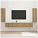 Set di Mobiletto da TV a Parete 4 pcs Rovere artigianale - Foto miniatura 2