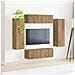 Set di Mobiletto da TV a Parete 4 pcs Rovere artigianale - Foto miniatura 4