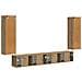Set di Mobiletto da TV a Parete 4 pcs Rovere artigianale - Foto miniatura 8