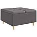 Pouf contenitore Grigio 80 x 80 x 45 cm Pelle sintetica - Foto miniatura 1