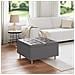 Pouf contenitore Grigio 80 x 80 x 45 cm Pelle sintetica - Foto miniatura 2