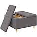Pouf contenitore Grigio 80 x 80 x 45 cm Pelle sintetica - Foto miniatura 3
