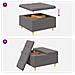 Pouf contenitore Grigio 80 x 80 x 45 cm Pelle sintetica - Foto miniatura 9