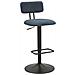 Set 2 Sgabelli Bar Light Navy Blu Con Schienale, Struttura Nera Regolabili In Altezza - Foto miniatura 1