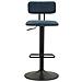 Set 2 Sgabelli Bar Light Navy Blu Con Schienale, Struttura Nera Regolabili In Altezza - Foto miniatura 2