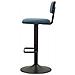 Set 2 Sgabelli Bar Light Navy Blu Con Schienale, Struttura Nera Regolabili In Altezza - Foto miniatura 3