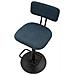 Set 2 Sgabelli Bar Light Navy Blu Con Schienale, Struttura Nera Regolabili In Altezza - Foto miniatura 4