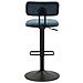 Set 2 Sgabelli Bar Light Navy Blu Con Schienale, Struttura Nera Regolabili In Altezza - Foto miniatura 5