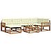 Set di divani da esterno con cuscino 19 pcs Naturale e Crema - Foto miniatura 3
