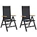 Sedie da giardino reclinabili 2 pcs Nero 58 x 73 x 111,5 cm - Foto miniatura 1