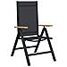 Sedie da giardino reclinabili 2 pcs Nero 58 x 73 x 111,5 cm - Foto miniatura 4