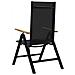Sedie da giardino reclinabili 2 pcs Nero 58 x 73 x 111,5 cm - Foto miniatura 7