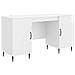 Scrivania Bianco Lucido 142,5 x 50 x 75 cm Legno ingegnerizzato - Foto miniatura 1