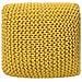 Pouf Poggiapiedi In Tessuto Giallo 50 X 50 X 31 Cm Conrad - Foto miniatura 17
