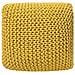 Pouf Poggiapiedi In Tessuto Giallo 50 X 50 X 31 Cm Conrad - Foto miniatura 1