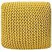 Pouf Poggiapiedi In Tessuto Giallo 50 X 50 X 31 Cm Conrad - Foto miniatura 16