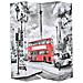 Paravento Pieghevole 160x170 cm Stampa Bus Londra Bianco e Nero - Foto miniatura 1