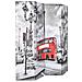 Paravento Pieghevole 160x170 cm Stampa Bus Londra Bianco e Nero - Foto miniatura 3