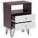 Comodino Con Due Cassetti Legno Scuro / bianco Arvin - Foto miniatura 6