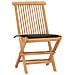 Set da Pranzo Giardino Pieghevole 3 pz Cuscino Massello di Teak - Foto miniatura 2