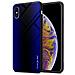 Cadorabo Custodia Compatibile Con Apple Iphone Xs Max - Ottica A Strisce In Cobalto Viola - Coperchio Protettivo In Vetro Temperato E Silicone Tpu - Foto miniatura 1