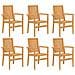 Sedie Da Giardino Impilabili 6 Pz 56,5x57,5x91 Cm Massello Teak - Foto miniatura 2