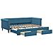 Divano Letto Estraibile Con Cassetti Blu 90x200 Cm In Velluto - Foto miniatura 2