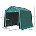 Tendone Garage All'aperto 2.4x2m Per Moto E Biciclette, Casetta Da Giardino Per Attrezzi In Metallo E Tessuto Pe, Verde - Foto miniatura 2