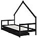 Giroletto Bambini con Cassetti Nero 80x200cm Massello di Pino - Foto miniatura 8