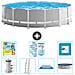 Piscina Fuori Terra - In Giro - 457x457x122 Cm - Grigio - Include Accessori Coordinati Cb48 - Foto miniatura 1