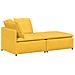 Divano Modulare con Poggiapiedi e Cuscini Giallo Chiaro - Foto miniatura 1