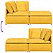 Divano Modulare con Poggiapiedi e Cuscini Giallo Chiaro - Foto miniatura 8