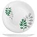 Set 6 piatti piani Botanica in vetro opale bianco decoro verde cm 27 - Foto miniatura 1