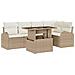 Set di Divani da Giardino 6 Pezzi con Cuscini Beige Rattan PE - Foto miniatura 1