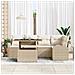 Set di Divani da Giardino 6 Pezzi con Cuscini Beige Rattan PE - Foto miniatura 3