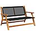 Panchina da giardino nera 122x76x73,5 cm in legno massello di acacia - Foto miniatura 1