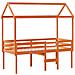 Letto a Soppalco con Tetto Cera 75x190cm Legno Massello di Pino - Foto miniatura 3