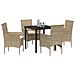 Set da Pranzo per Giardino con cuscino 5 pcs Beige Poly Rattan - Foto miniatura 3