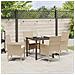 Set da Pranzo per Giardino con cuscino 5 pcs Beige Poly Rattan - Foto miniatura 4