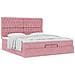 Struttura Letto Pouf con Materassi Rosa 200x200 cm Velluto - Foto miniatura 5