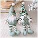 Statuetta Di Gnomo Natalizio - Ornamento Festivo Di Natale In Maglia Verde Con Gambe Lunghe In Stile Rudolph - Foto miniatura 4