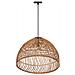 Lampada Da Soffitto In Rattan Marrone D50x32h Cm - Foto miniatura 1