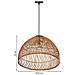 Lampada Da Soffitto In Rattan Marrone D50x32h Cm - Foto miniatura 3