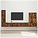 Set di Mobiletto da TV a Parete 6 pcs Rovere fumé - Foto miniatura 2